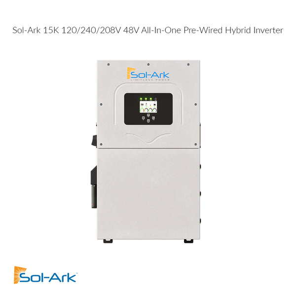 SOL-ARK 15K-2P 15kW 120/240/208 48V All-In-One Pre-Wired Hybrid Solar Inverter