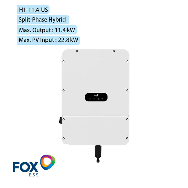 FOX H1-11.4-US 11.4kW Split-Phase Hybrid Inverter | 22.8kW PV Input | Compatible with FOX ESS ECS HV Battery | Certificated UL9540