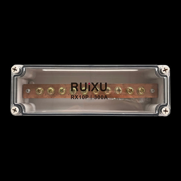 RUiXU Busbar | 10 X 5/16" (M8) Terminal Studs | 300A