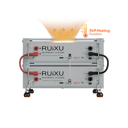 RUiXU Self-heating Server Rack Battery | Daisy Chain | Bracket Rack | 10kWh, 15kWh, 20kWh | 51.2V | Compatible with All Leading Inverters | UL1973