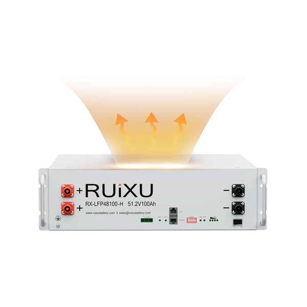 RUiXU RX-LFP48100-H | 19" Rack Mounted 3U Module |5kWh | 51.2V | UL1973 Certified | Self-heating