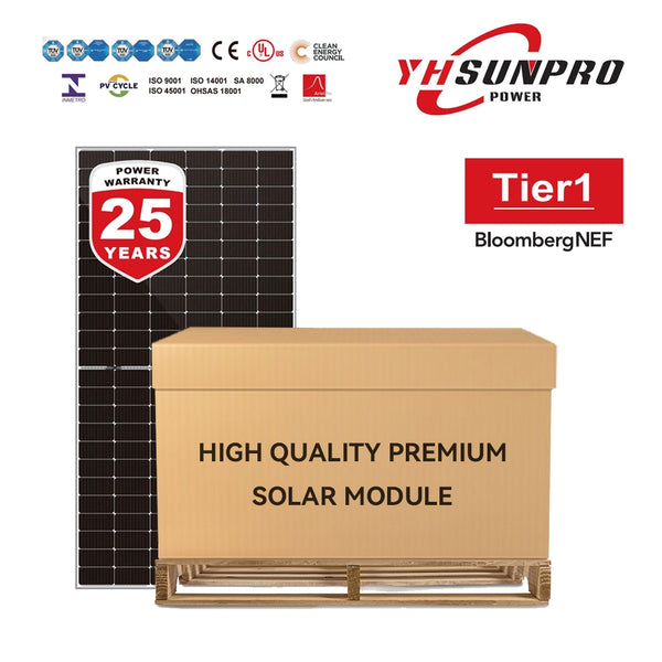 14.58kW Pallet - SUNPRO 405W Full Black Transparent Solar Panels | M10 HI-EFF TWIN MONO｜ SPDGxxx-108M10 | Full Pallet ( 36 Panels ) 14.58kW Total