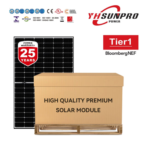 17.05kW Pallet - SUNPRO 550W Silver frame Full Transparent Solar Panels | M10 HI-EFF TWIN MONO｜ SPDGxxx-144M10 | Full Pallet ( 31 Panels ) 17.05kW Total