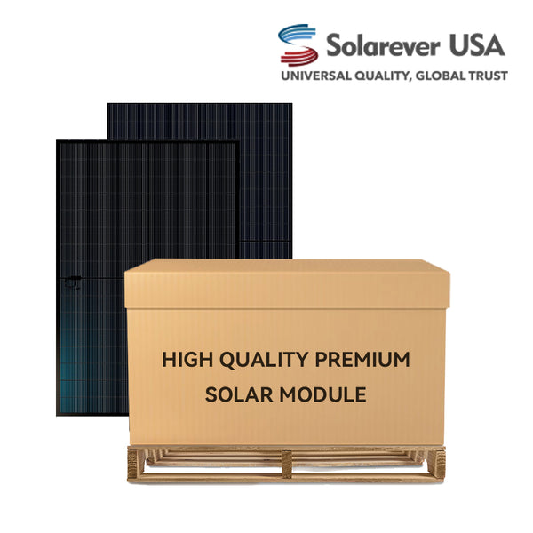 16.2kW Pallet - Solarever 450W Dual Glass Bifacial Full Black Solar Panels | Mono-Crystalline N Type |Up to 562W in Bifacial Gain | SE-182*105-450M-96-BD | Full Pallet ( 36 Panels ) 16.2kW Total