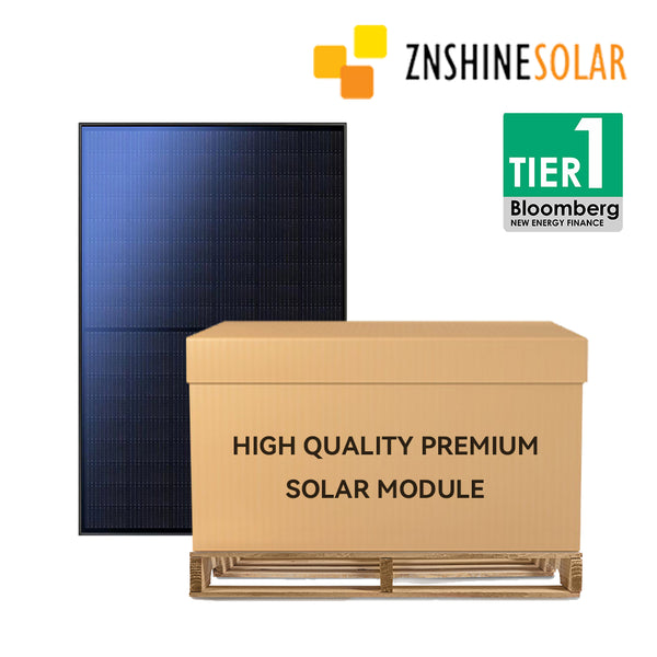ZNSHINE SOLAR 11.47kW Pallet | ZXM6-NH120 370W Full-Black Mono PERC Solar Panel | Tier 1 Brand | Full Pallet : 31/ pallet (11.47kW)